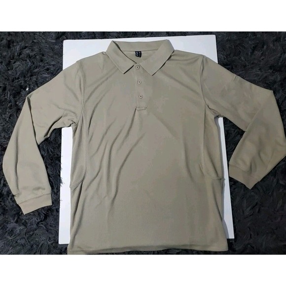 Tacvasen Tactical Med Men's 3-Button Tan Long Sleeve Outdoor Sports Shirt - Picture 2 of 11